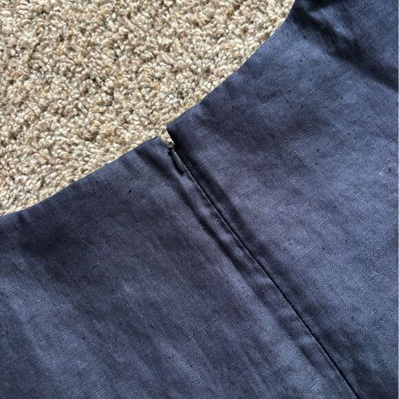 Talbots Vintage Linen Dress Blue Long Maxi Womens Size 16 - Picture 7 of 9